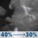 Tonight: A chance of showers and thunderstorms before 5am. Mostly cloudy, with a low around 51. Southwest wind 3 to 7 mph. Chance of precipitation is 40%. New rainfall amounts less than a tenth of an inch possible. Tonight: Chance Showers And Thunderstorms